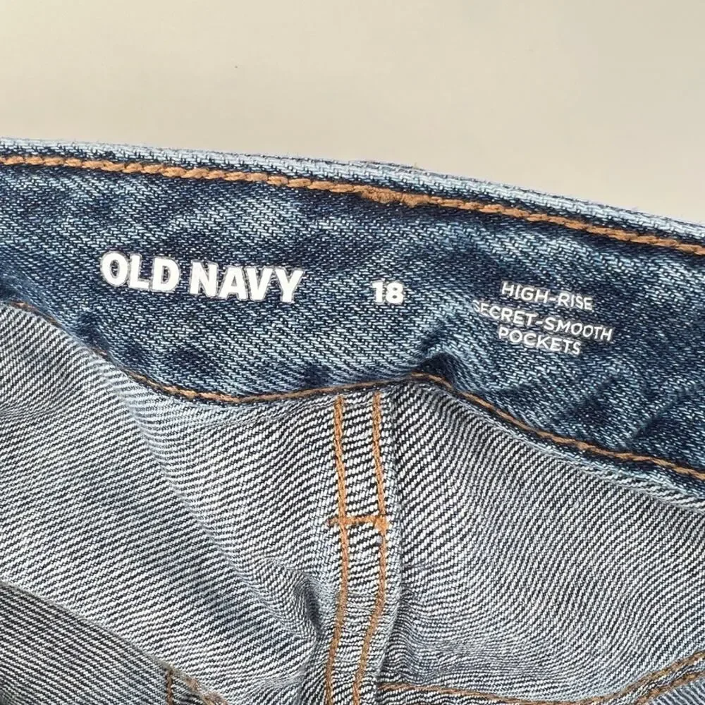 Old Navy High Rise Secret Smooth Pockets Denim Skirt‎ with Front Slit Sz. 18